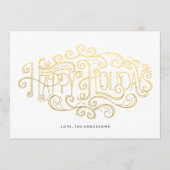 ハッピーホリデーズレタリングクリスマスカード シーズンカード (正面)