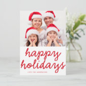 ハッピーホリデーズレタリング赤数々の写真 シーズンカード (スタンド正面)