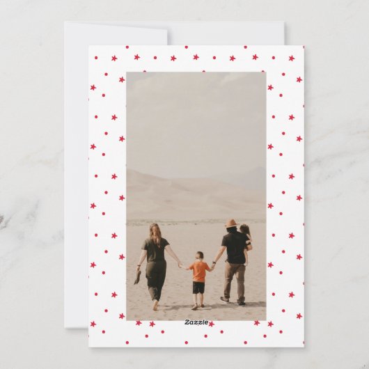 ハッピーホリデーズレタリング赤数々の写真 シーズンカード (裏面)