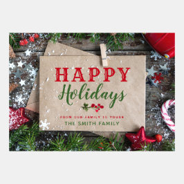 ハッピーホリデーズレター(クリスマスバ素朴ックグ付)