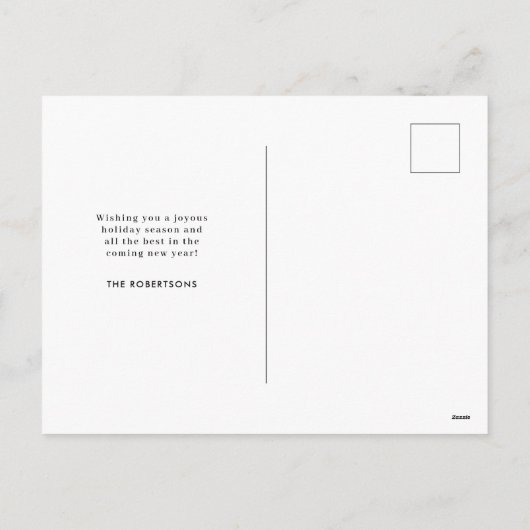 ハッピーホリデーズレッドオーバルフレームフォトポストカード シーズンポストカード (裏面)