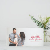 ハッピーホリデーズレッドクリスマスフォトカード シーズンカード (スタンド正面)