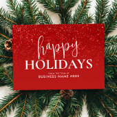 ハッピーホリデーズレッドグリッターモダンビジネス シーズンカード