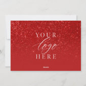 ハッピーホリデーズレッドグリッターモダンビジネス シーズンカード (裏面)