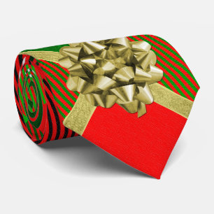 ハッピーホリデーズレッドグリーンクリスマスタータンチェックパターン ネクタイ