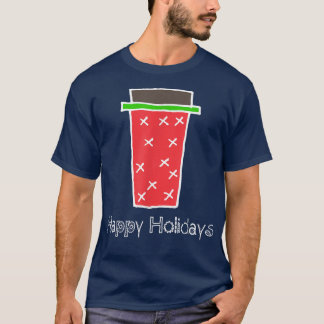 ハッピーホリデーズレッドコーヒーカップティー、クリスマス Tシャツ