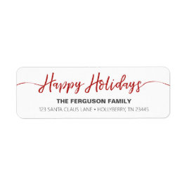 ハッピーホリデーズレッドスクリプト差出人住所ラベル ラベル