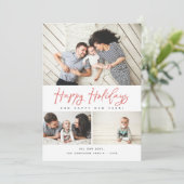 ハッピーホリデーズレッドスクリプト3コラージュ数々の – 写真 シーズンカード (スタンド正面)