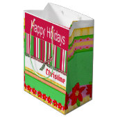 ハッピーホリデーズレッドストライプ抱き枕 ミディアムペーパーバッグ (裏面アングル)