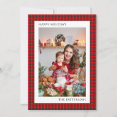 ハッピーホリデーズレッドタータンチェック写真 |クリスマス (正面)