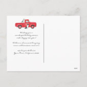 ハッピーホリデーズレッドトラックドッグビ企業のジネス シーズンポストカード (裏面)