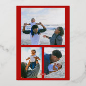 ハッピーホリデーズレッドパーソナライズされたフォト金ゴールド 箔シーズンカード (裏面)