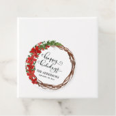 ハッピーホリデーズレッドフローラウォーターカラーリース フェイバータグ (インサイチュ)