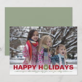 ハッピーホリデーズレッドブロックフルフォト シーズンカード (正面/裏面)
