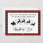 ハッピーホリデーズレッドプレイドフォトファミリークリスマス シーズンカード (裏面)