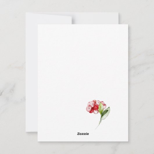 ハッピーホリデーズレッドベリーの水色の冬 シーズンカード (裏面)