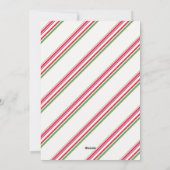 ハッピーホリデーズレッドホワイトグリーンストライプズ写真 シーズンカード (裏面)