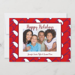 ハッピーホリデーズレッドミッテンス写真&グリーティング シーズンカード