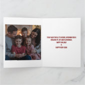 ハッピーホリデーズレッド金ゴールドクリスマスフォト カード (内部)