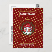 ハッピーホリデーズレッド金ゴールドクリスマス ポストカード (正面/裏面)