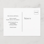 ハッピーホリデーズレッド&ホワイトスノーフレークスフォトムービング 案内ポストカード (裏面)