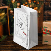 ハッピーホリデーズレッド（鳥）ショウジョウコウカンチョウクリスマス スモールペーパーバッグ