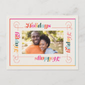 ハッピーホリデーズレトロクリスマスホリデーハガキ シーズンポストカード (正面)