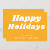 ハッピーホリデーズレトログルーヴィイエロービジネス シーズンカード (正面/裏面)