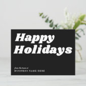 ハッピーホリデーズレトログルーヴィーブラックビジネス シーズンカード (スタンド正面)