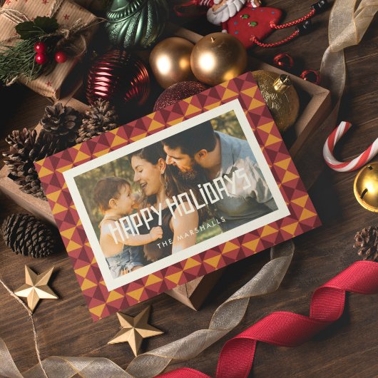 ハッピーホリデーズレトロミッドセンチュリーフォト シーズンカード