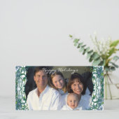 ハッピーホリデーズレトロライムツリーズファミリーフォトカード シーズンカード (スタンド正面)