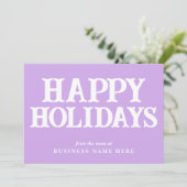 ハッピーホリデーズレトロラベンダービジネス企業の シーズンカード (スタンド正面)