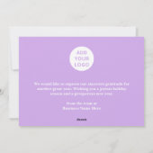 ハッピーホリデーズレトロラベンダービジネス企業の シーズンカード (裏面)