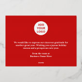 ハッピーホリデーズレトロレッド金ゴールドビジネス 箔シーズンカード (裏面)