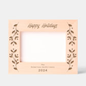 ハッピーホリデーズレパーソナライズされたーザ レーザー彫刻フレーム (正面)