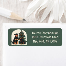 ハッピーホリデーズロットワイラードッグ ラベル