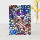 ハッピーホリデーズロンドンクリスマスロブスターデコレーション カード (黄色い花)