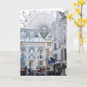 ハッピーホリデーズロンドンUKクリスマスフェスティバルシーズン カード (黄色い花)