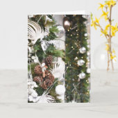 ハッピーホリデーズロンドンUKクリスマスフェスティバルシーズン カード (黄色い花)