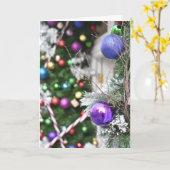 ハッピーホリデーズロンドンUKクリスマスフェスティバルシーズン カード (黄色い花)