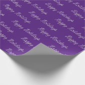ハッピーホリデーズロープ文字オン紫 ラッピングペーパー (角)