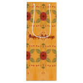 ハッピーホリデーズワイン紙抱き枕 ワインギフトバッグ (正面)