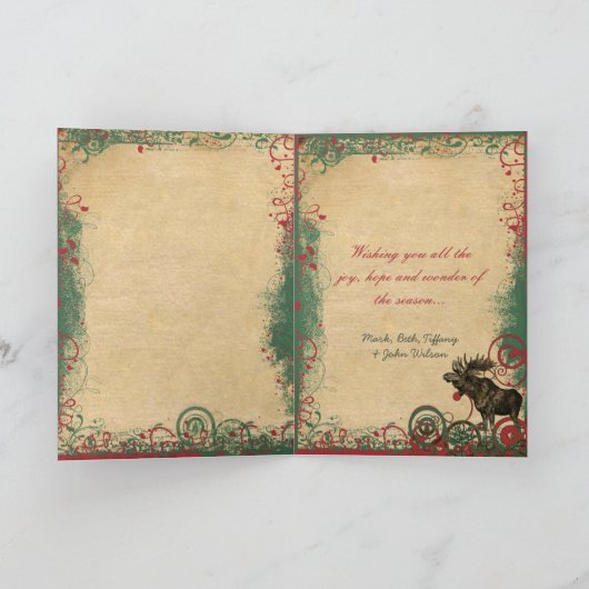 ハッピーホリデーズヴィンテージあなたの写真カードを選択 シーズンカード (内部)