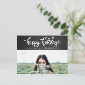 ハッピーホリデーズヴィンテージチャルクボード写真 シーズンポストカード (スタンド正面)