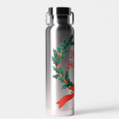ハッピーホリデーズヴィンテージホリークリスマスリース ウォーターボトル (正面)