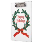 ハッピーホリデーズヴィンテージホリークリスマスリース クリップボード (左)