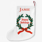 ハッピーホリデーズヴィンテージホリークリスマスリース スモールクリスマスストッキング (裏面)