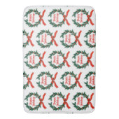 ハッピーホリデーズヴィンテージホリークリスマスリース バスマット (正面縦)