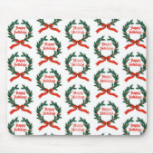 ハッピーホリデーズヴィンテージホリークリスマスリース マウスパッド (正面)