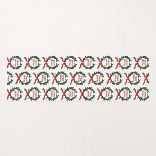 ハッピーホリデーズヴィンテージホリークリスマスリース ヨガマット (裏面(横))